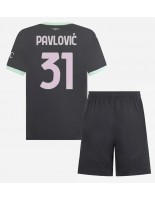 AC Milan Strahinja Pavlovic #31 Tredjedraktsett Barn 2024-25 Korte ermer (+ bukser)